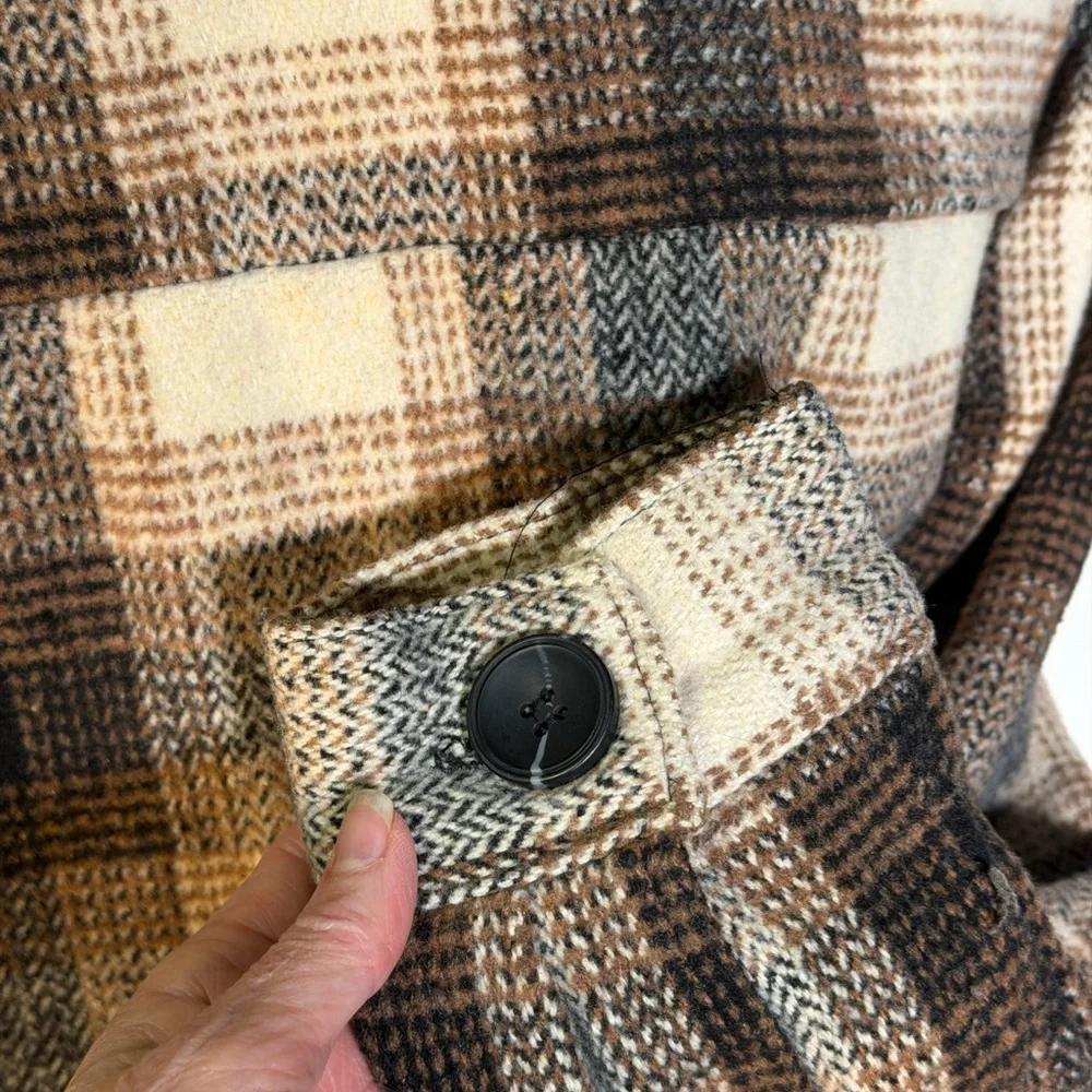 Miss Selfie Plaid Shacket / Jacket - Brown and Cream